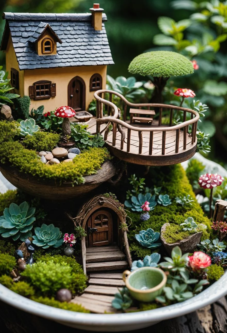 41 Stunning Garden Decor Ideas for an Aesthetic Backyard 2 1. Teacup Fairy Garden Inspiration-0