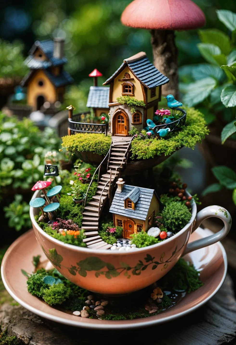 41 Stunning Garden Decor Ideas for an Aesthetic Backyard 3 1. Teacup Fairy Garden Inspiration-1