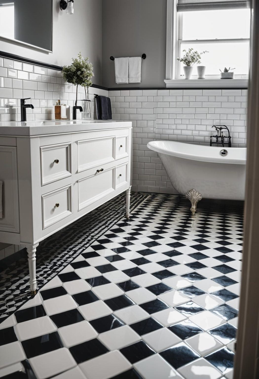 19 Stunning Black And White Bathroom Designs To Inspire You - Lovely Harbor