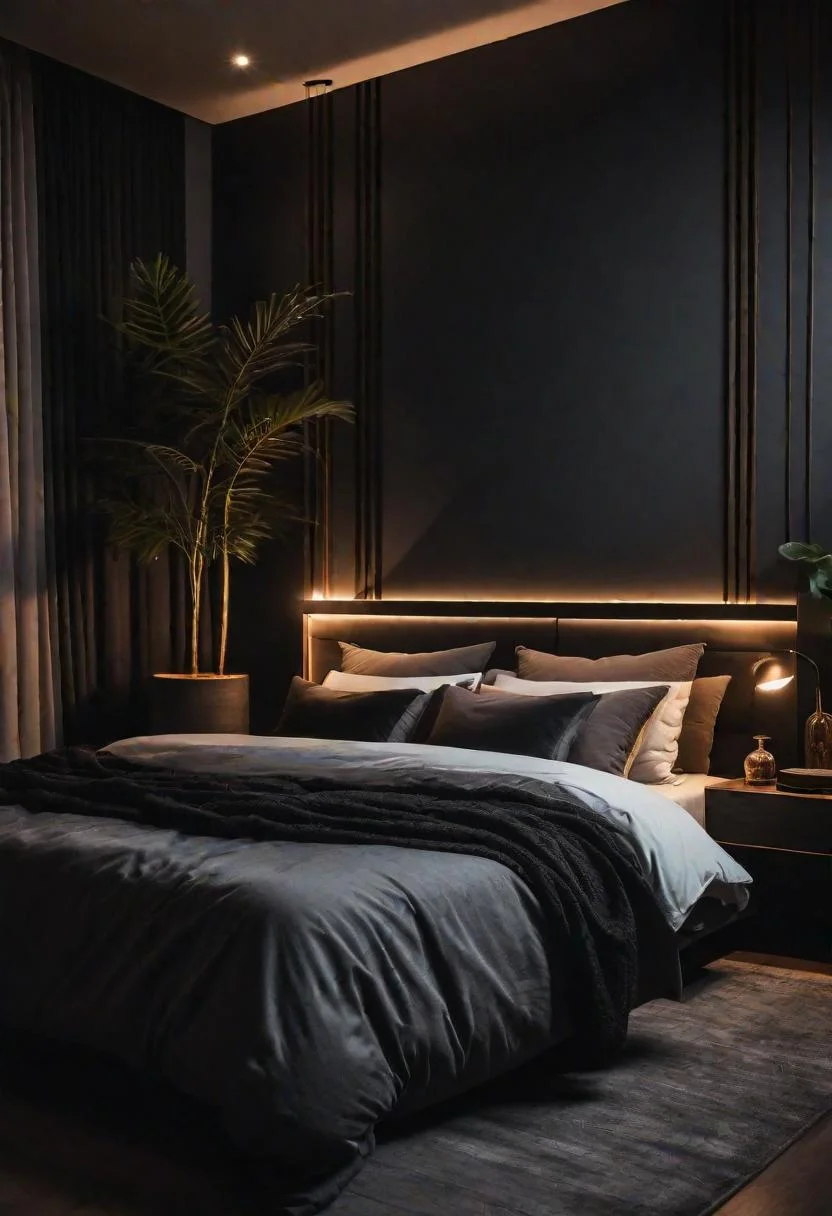 22 Enchanting Dark Feminine Bedroom Ideas to Inspire You 62 17. Tranquil Dark Feminine Zen Retreat-0