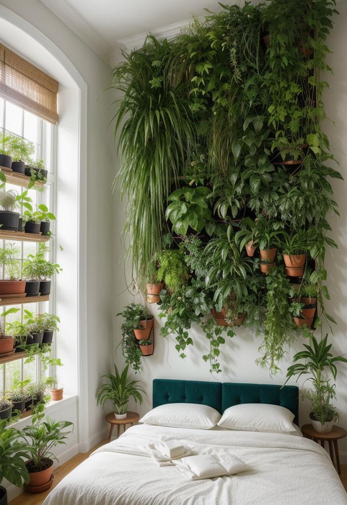 29. Vertical Plant Wall Bedroom Decor-2