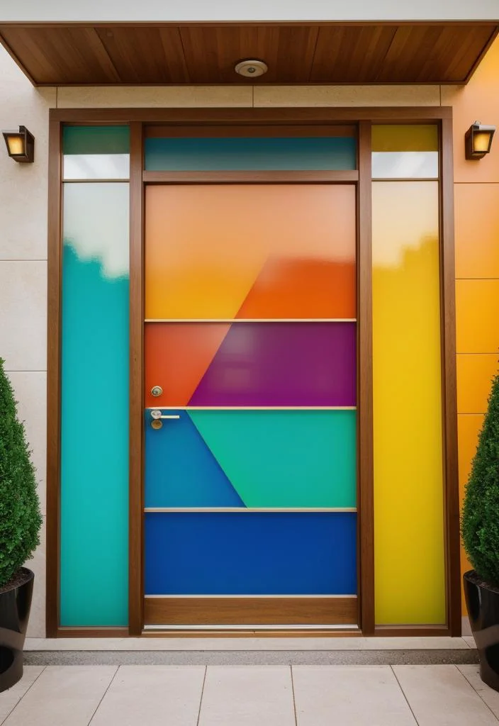 14. Vibrant Mid-Century Entry Door-0