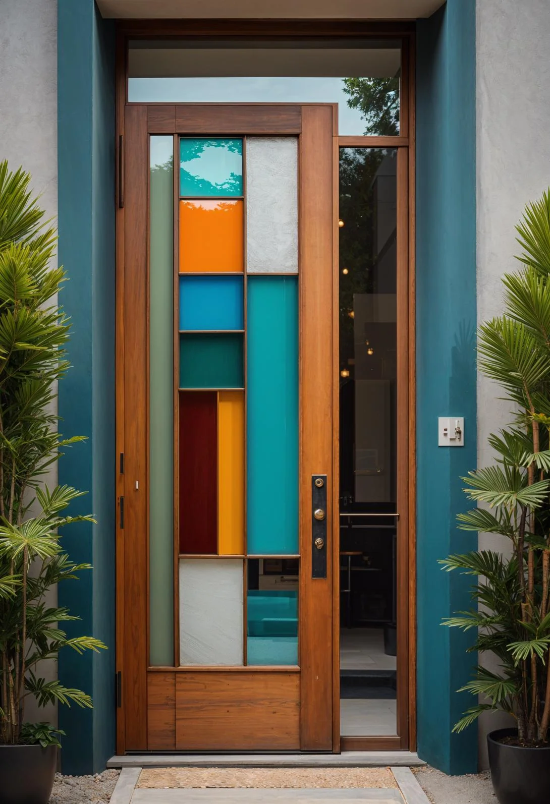 14. Vibrant Mid-Century Entry Door-2