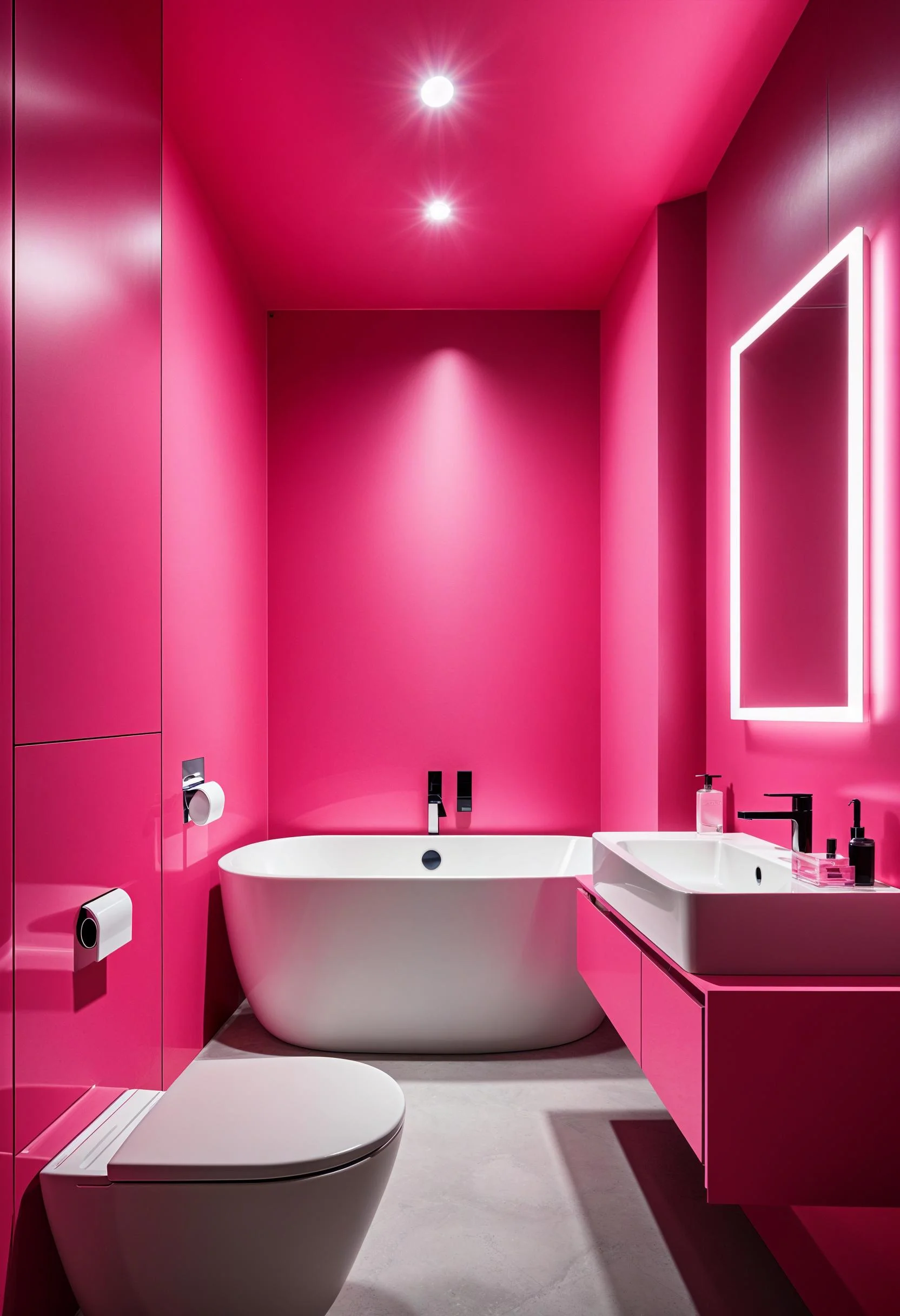 4. Vibrant Neon Pink Accent Walls-0