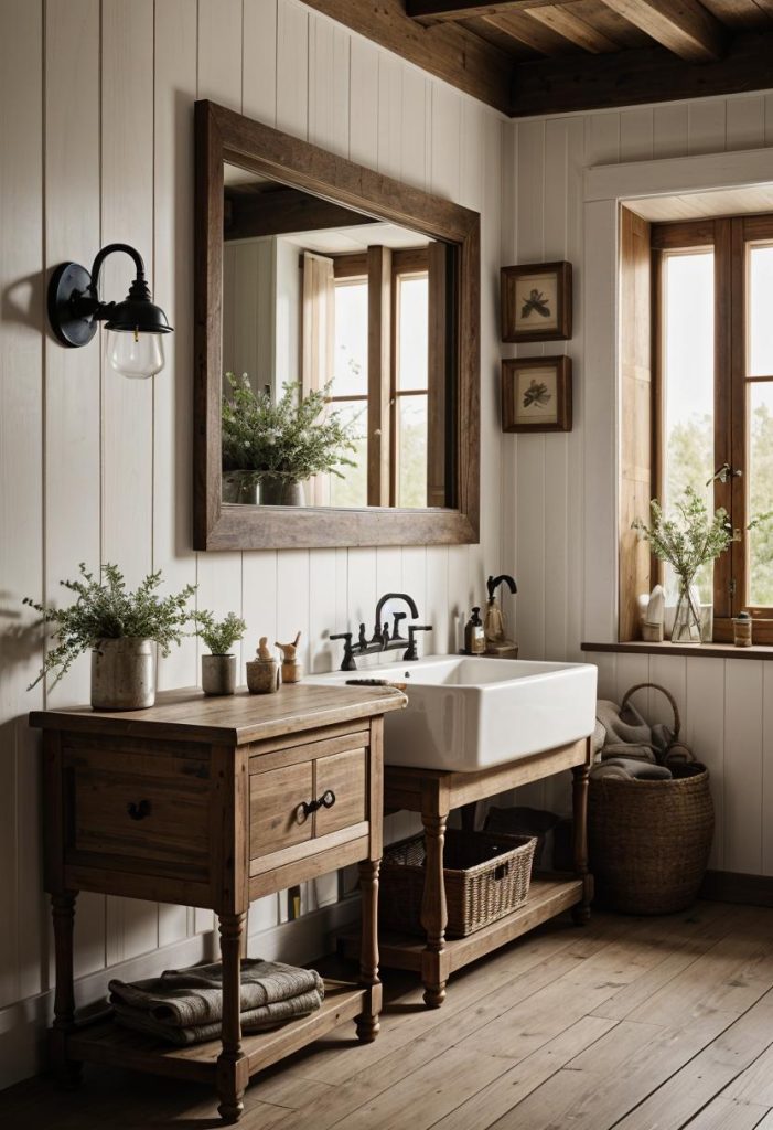 24 Chic Farmhouse Bathroom Designs For Cozy Living - Lovely Harbor