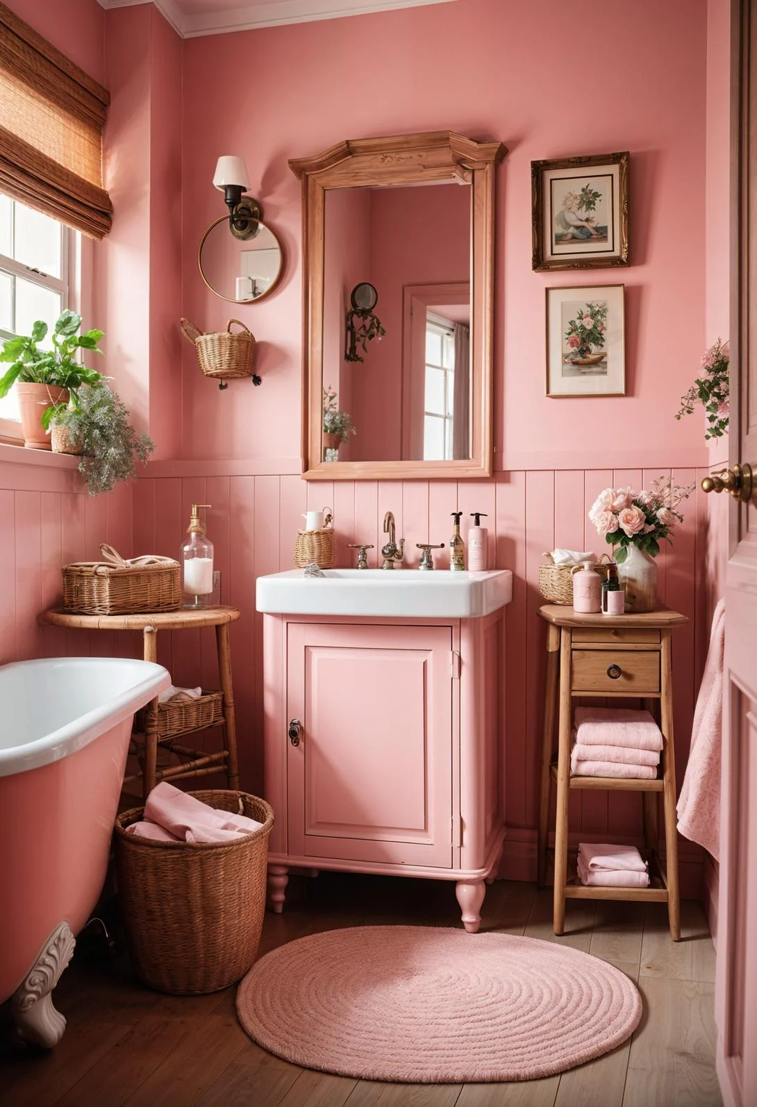 13. Vintage Pink Bathroom Design-1