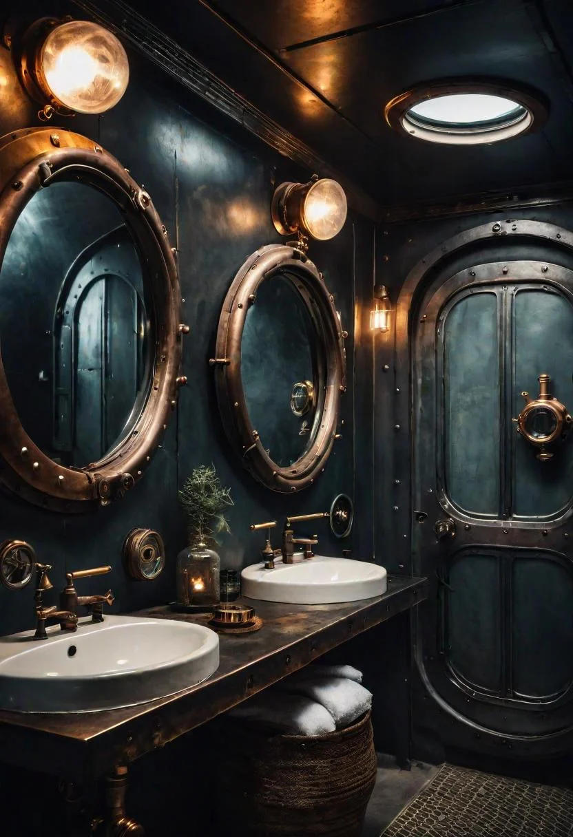 12. Vintage Submarine-Inspired Bathroom Decor-0 12. Vintage Submarine-Inspired Bathroom Decor-0