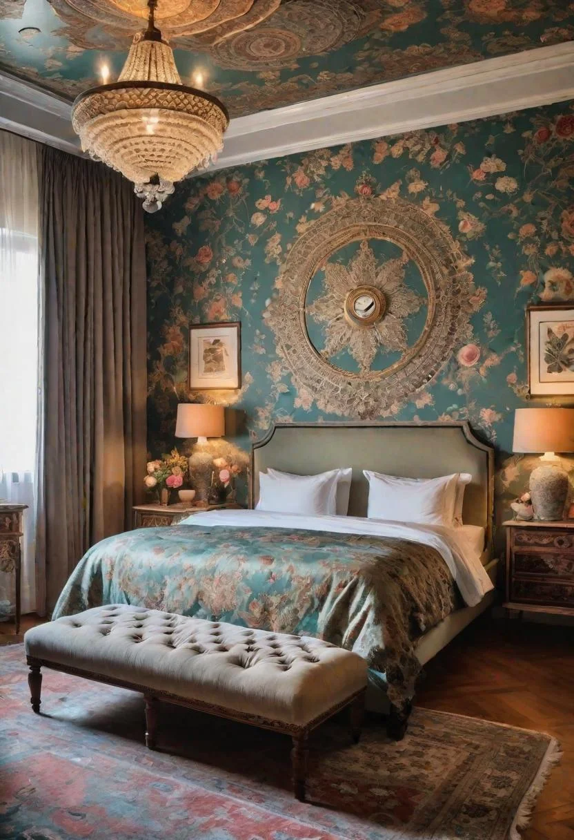 3. Vintage Wallpaper Accent Wall-1