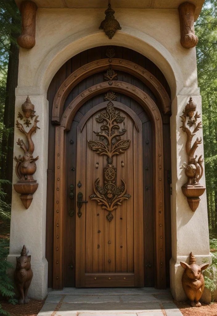 16. Whimsical Carved Fairy-Tale Door-0