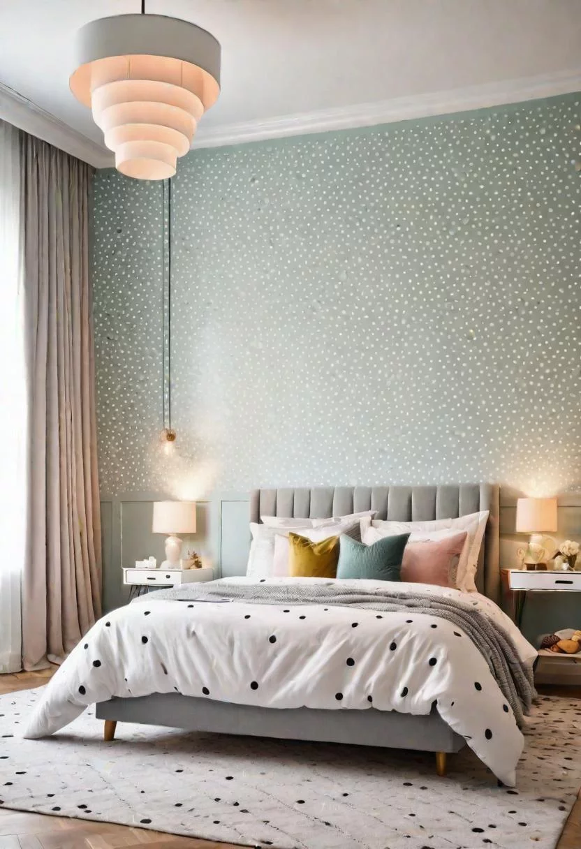 24. Whimsical Polka-dot Accent Wall-0