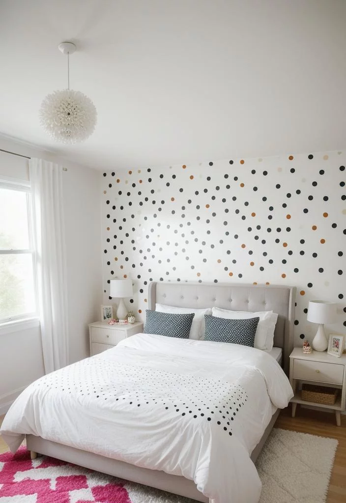 24. Whimsical Polka-dot Accent Wall-1