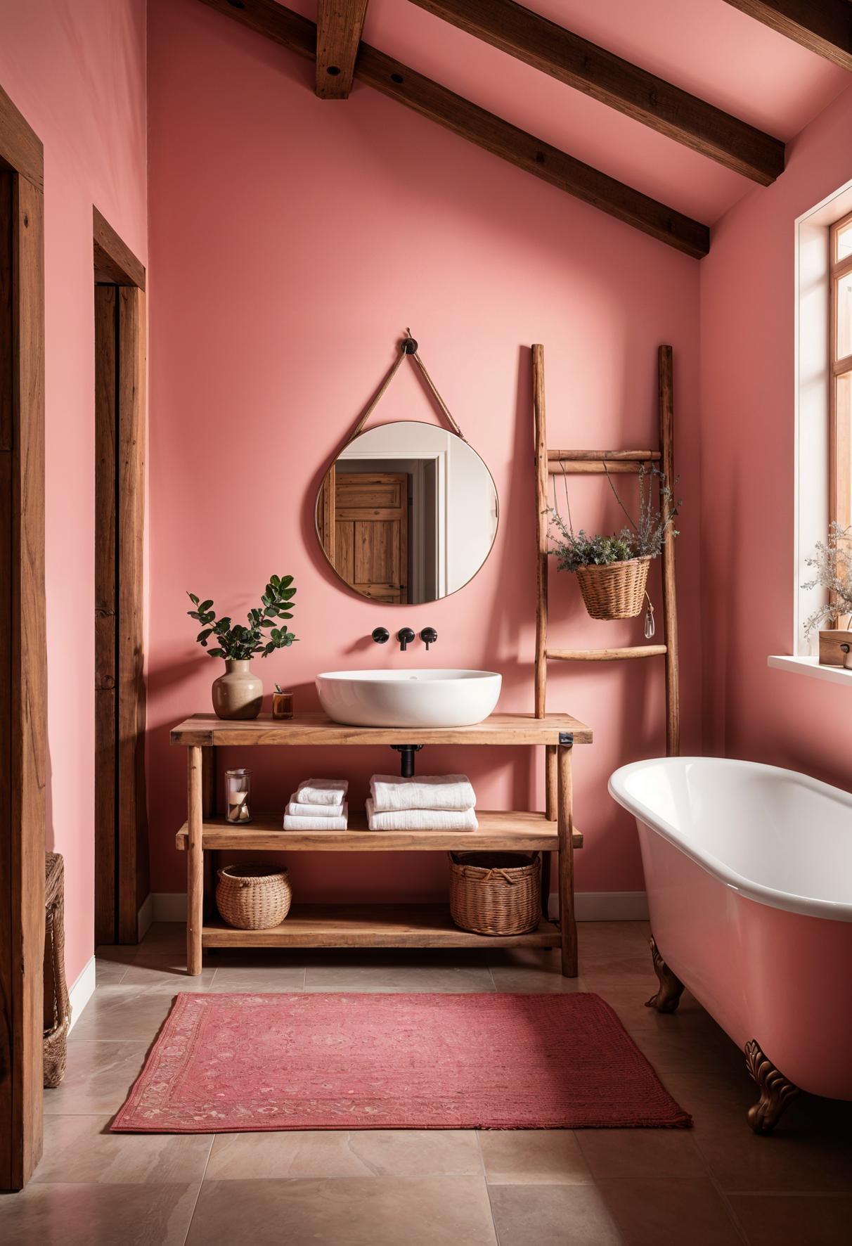 6. Wooden Accents in Pink Bathroom-2