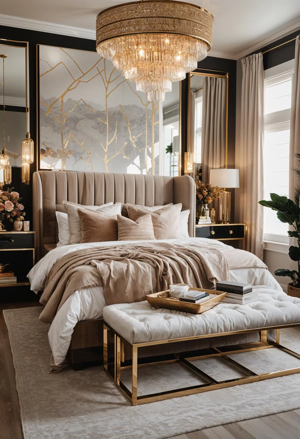 12. Glamorous Neutral Boho Bedroom Retreat-2