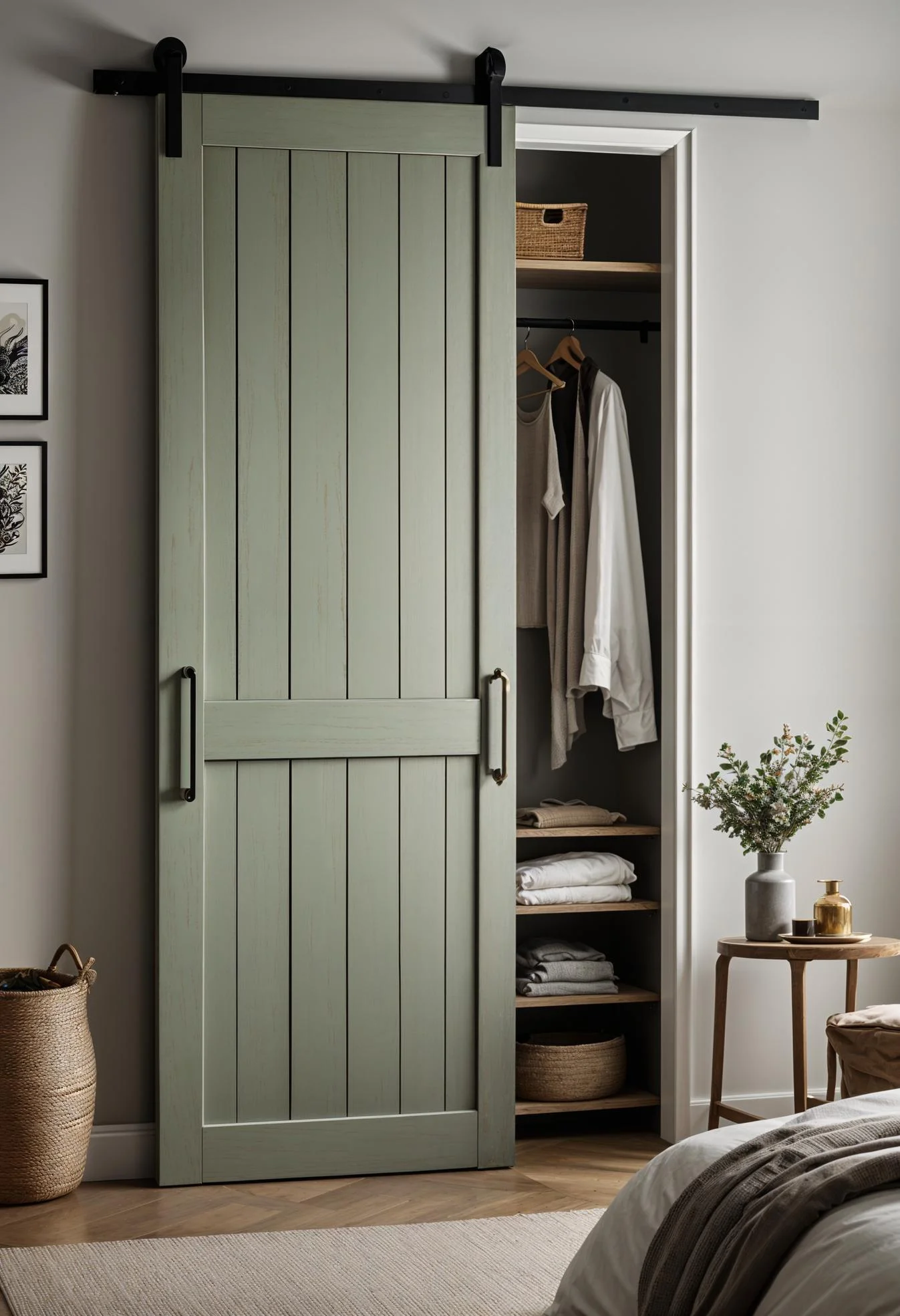 10. Sage Green Barn Door Style-0