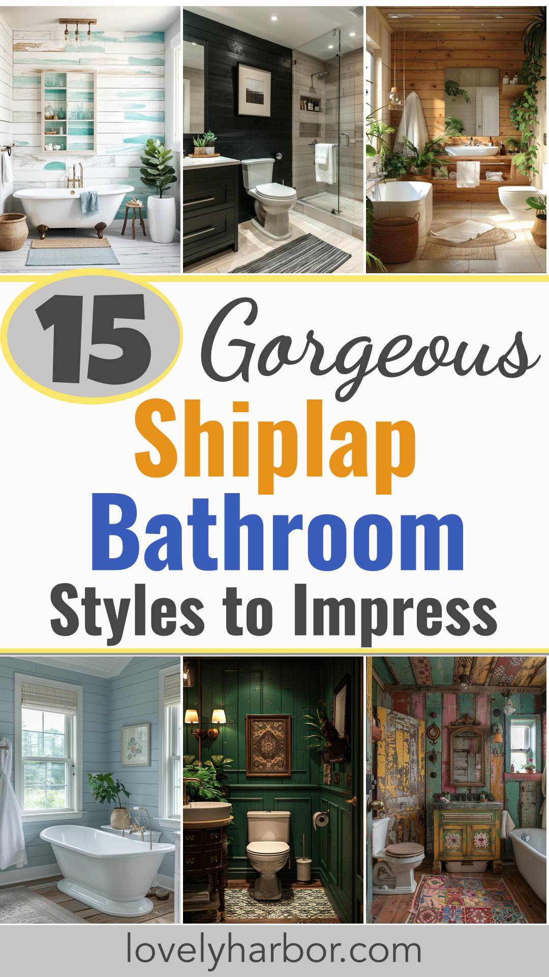 15 Gorgeous Shiplap Bathroom Styles To Impress Your Guests - Lovely Harbor