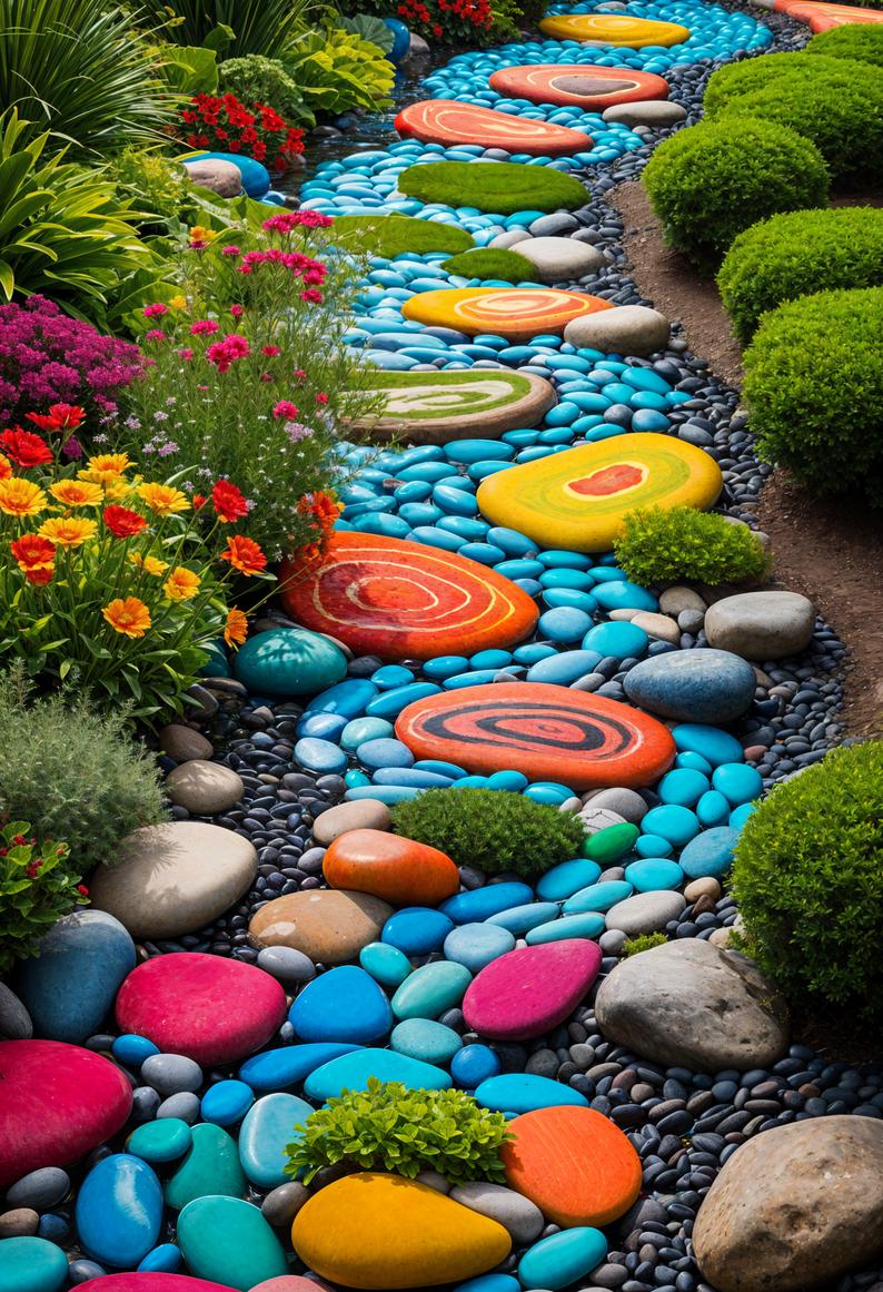 5. Colorful Painted Rock River-1
