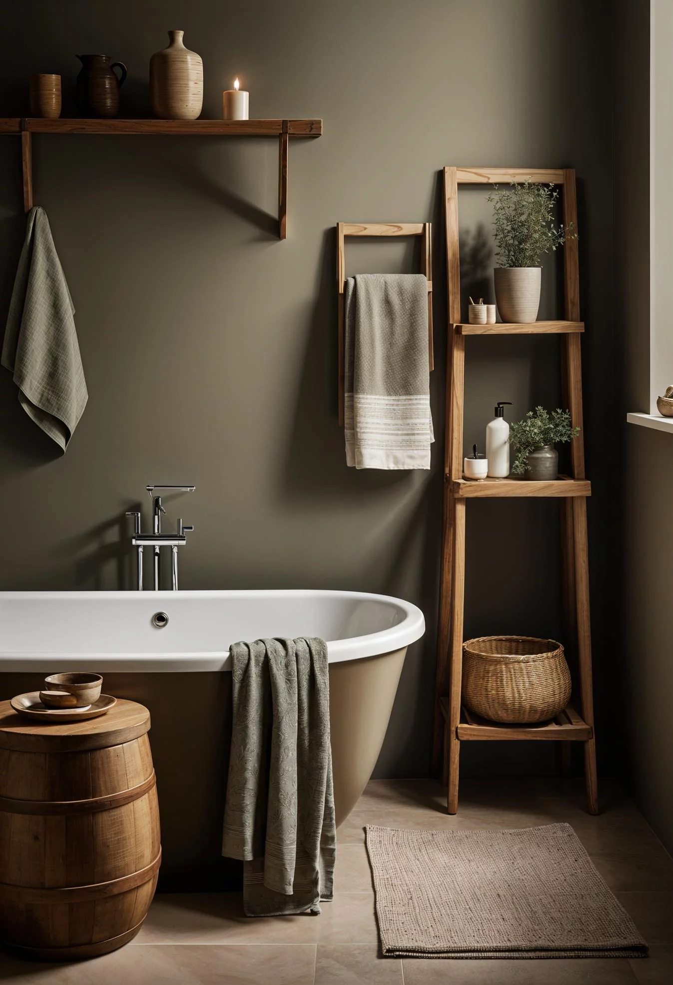 2. Earthy Olive Bathroom Paint Inspiration-2