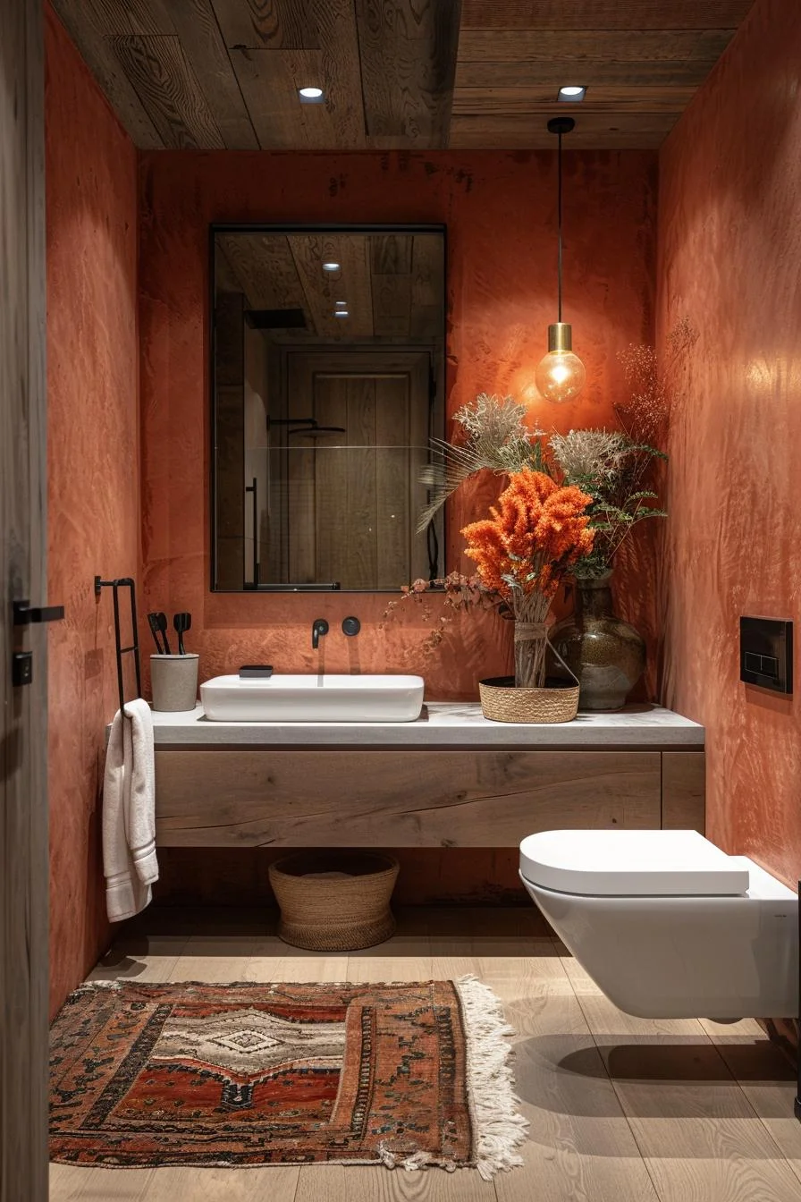 14. Earthy Terracotta Vibes: Transform Your Bathroom-1