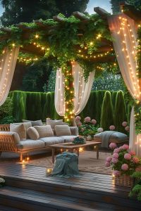 15 Stunning Pergola Patio Ideas You'll Fall In Love With 1 5. Enchanted Garden Patio Design-2