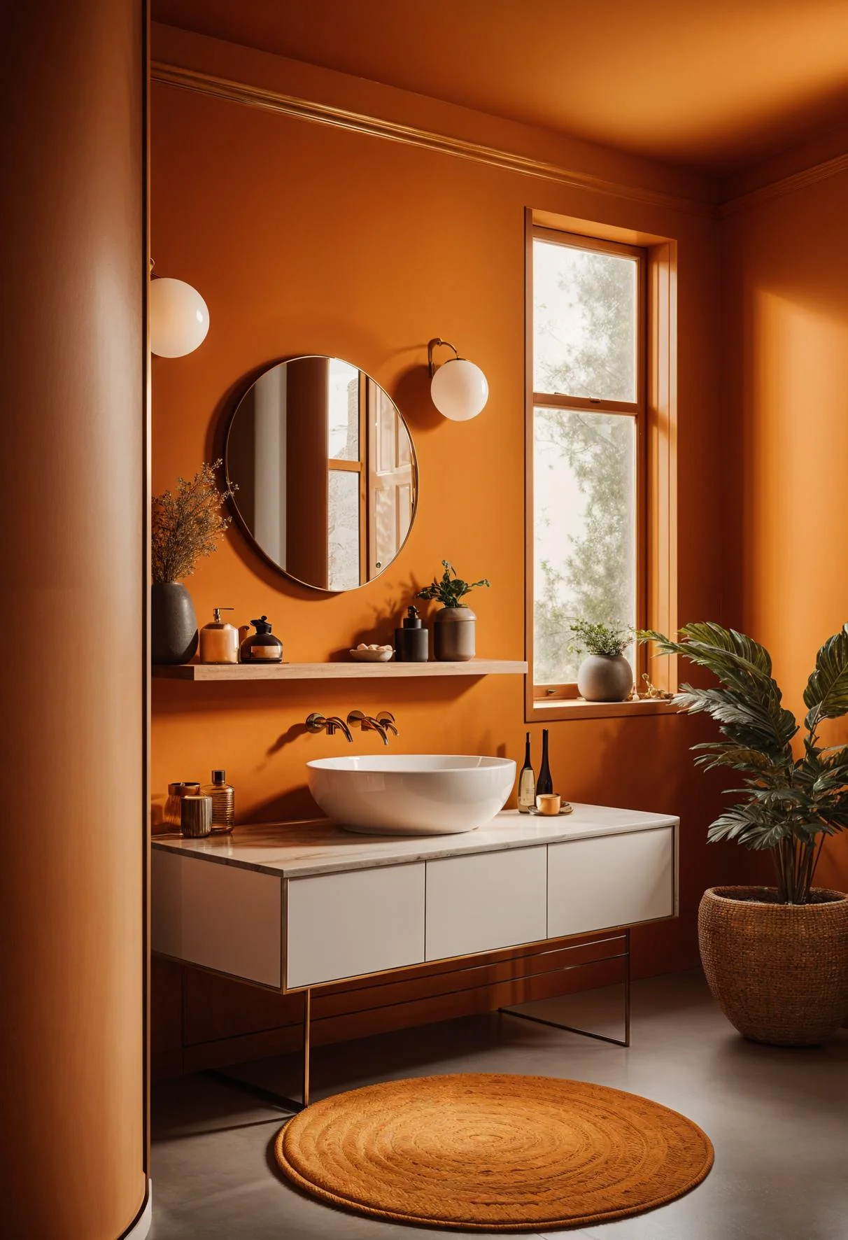 9. Energizing Saffron Bathroom Paint Ideas-2
