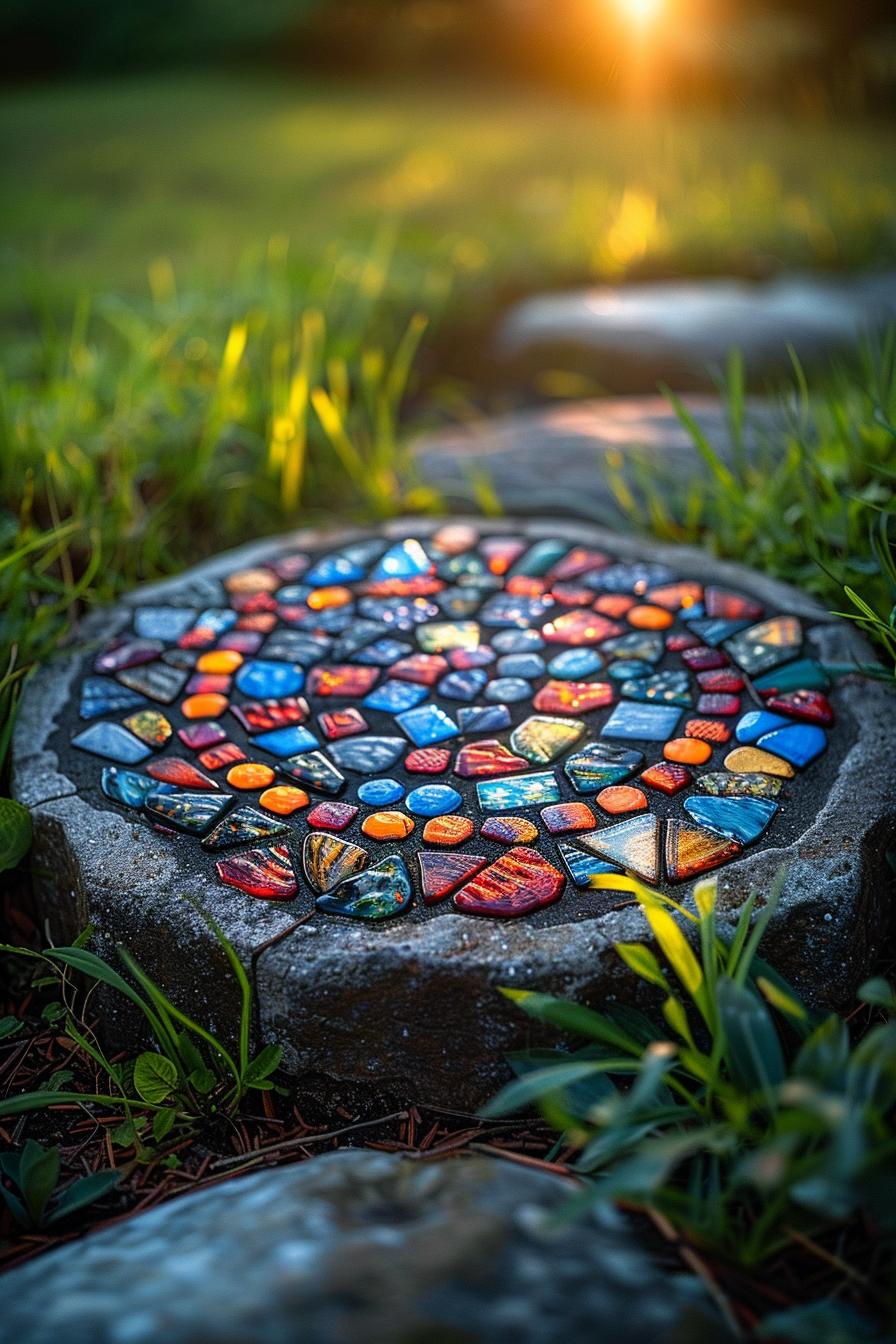 6. Garden Mosaic Stepping Stone Feature-0