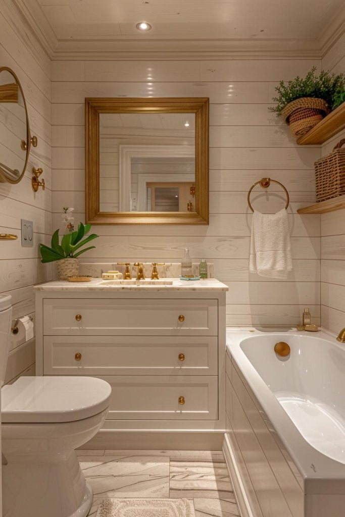 15 Gorgeous Shiplap Bathroom Styles To Impress Your Guests - Lovely Harbor