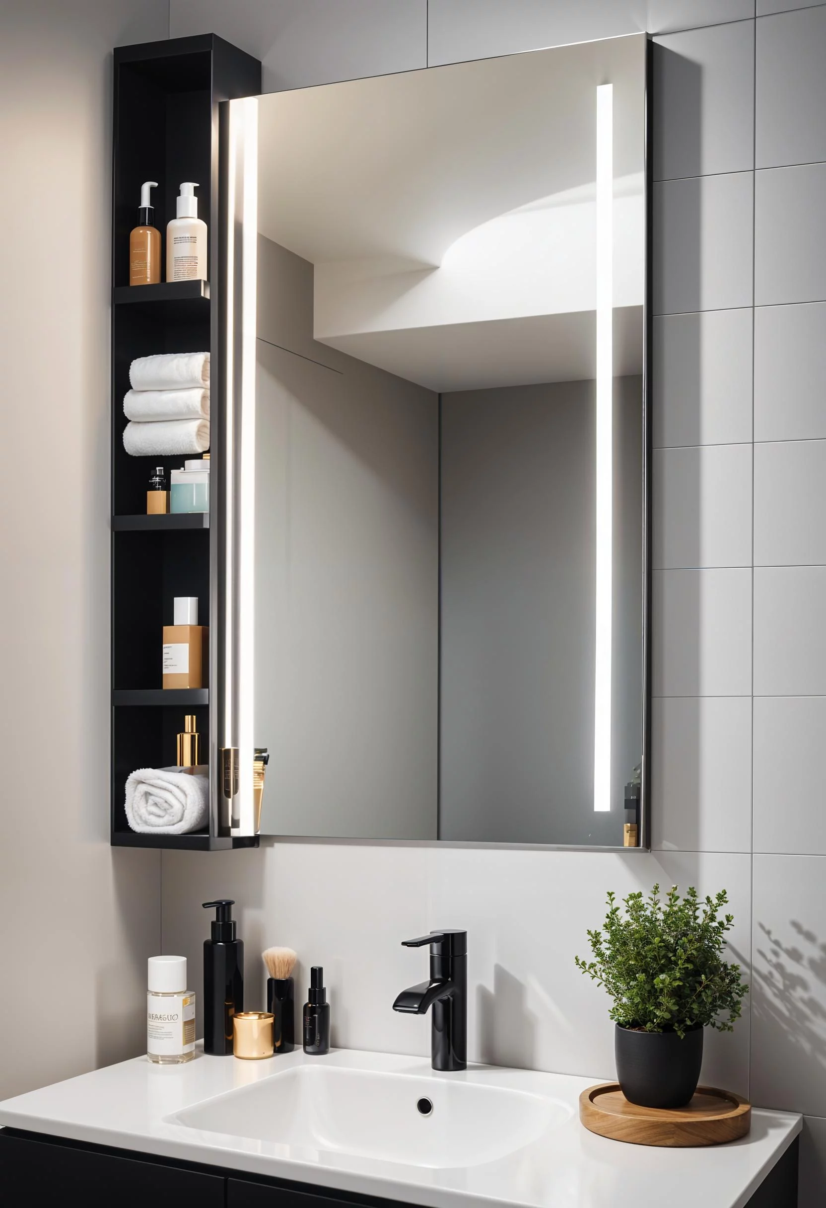 8. Hidden Mirror Storage Shelf-1