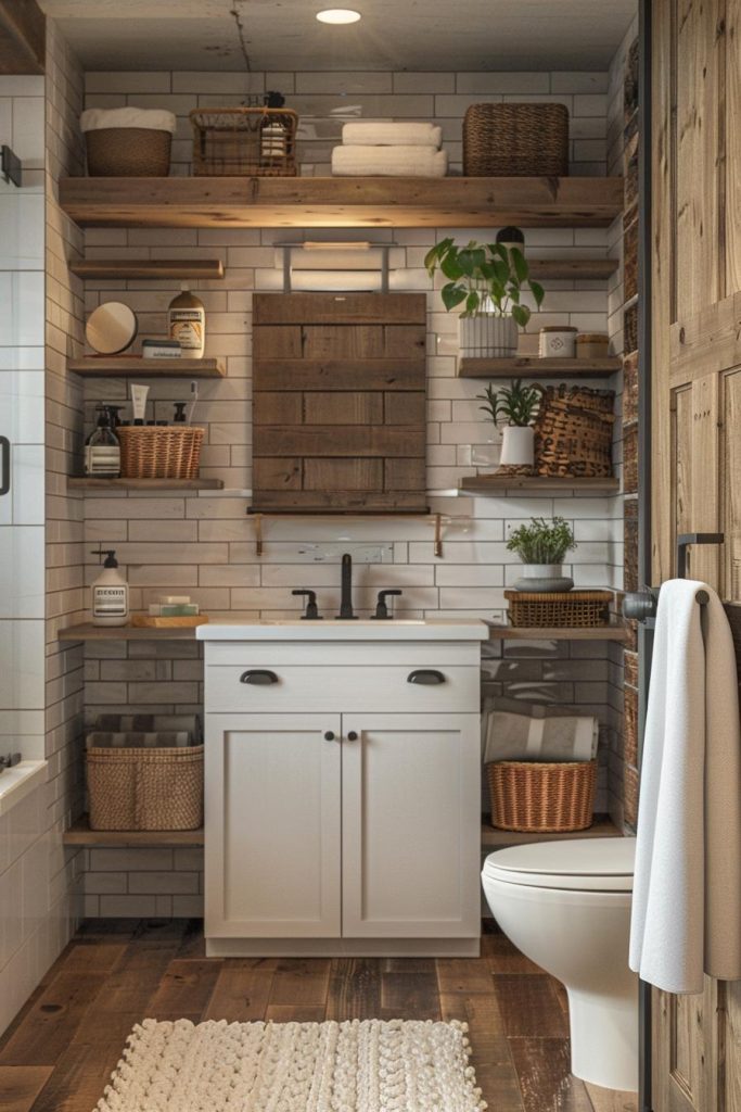 15 Genius & Gorgeous Bathroom Shelf Ideas You Must See - Lovely Harbor