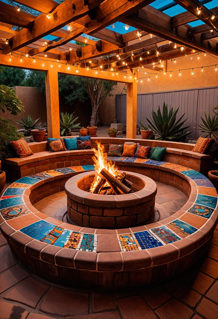 6. Mosaic Benches Around Fire Pits-1