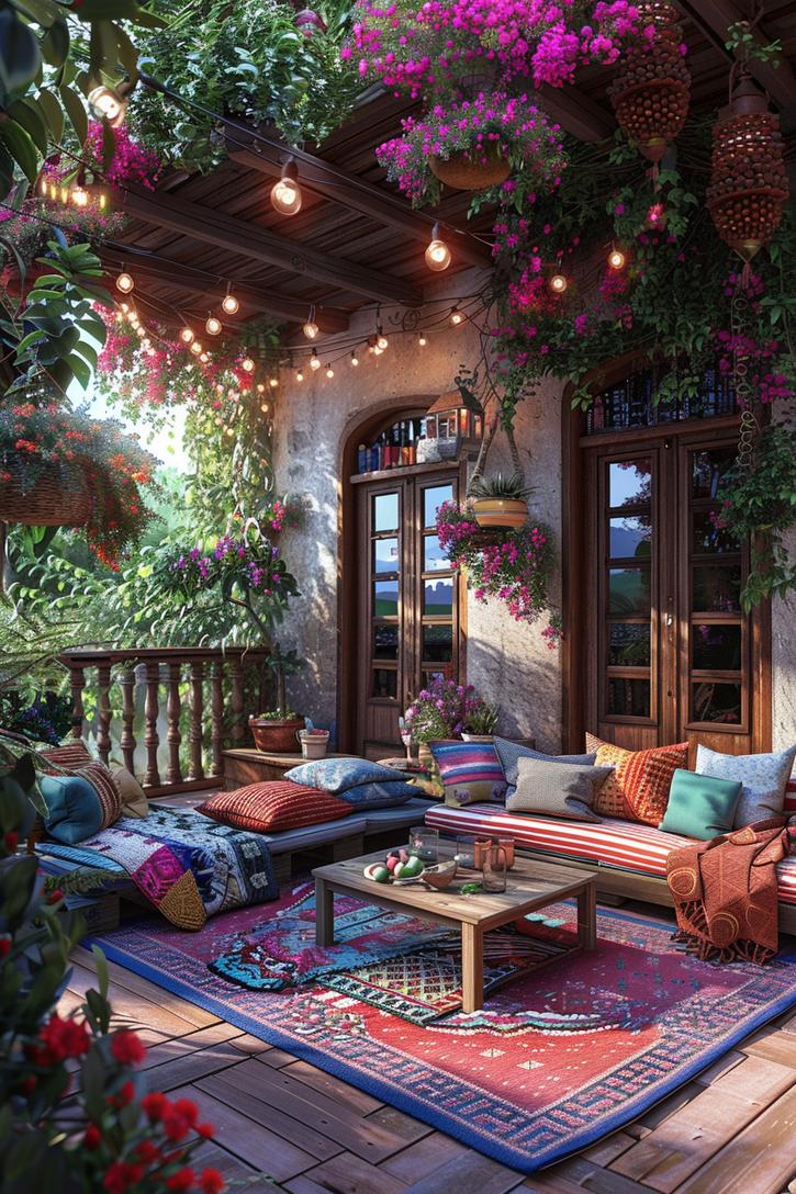 15. Pallet Deck & Colorful Cushions-1