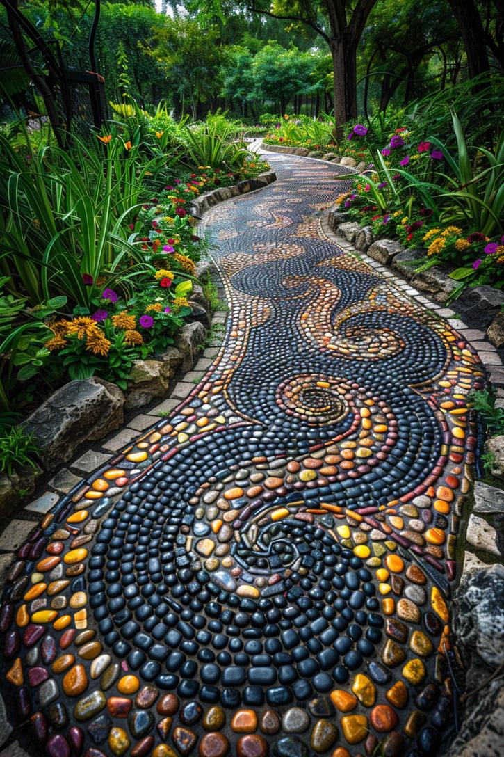 3. Pebble Mosaic Pathway Ideas-1