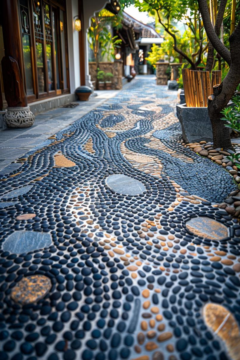 15. Pebble Mosaic Pathway Inspiration-0