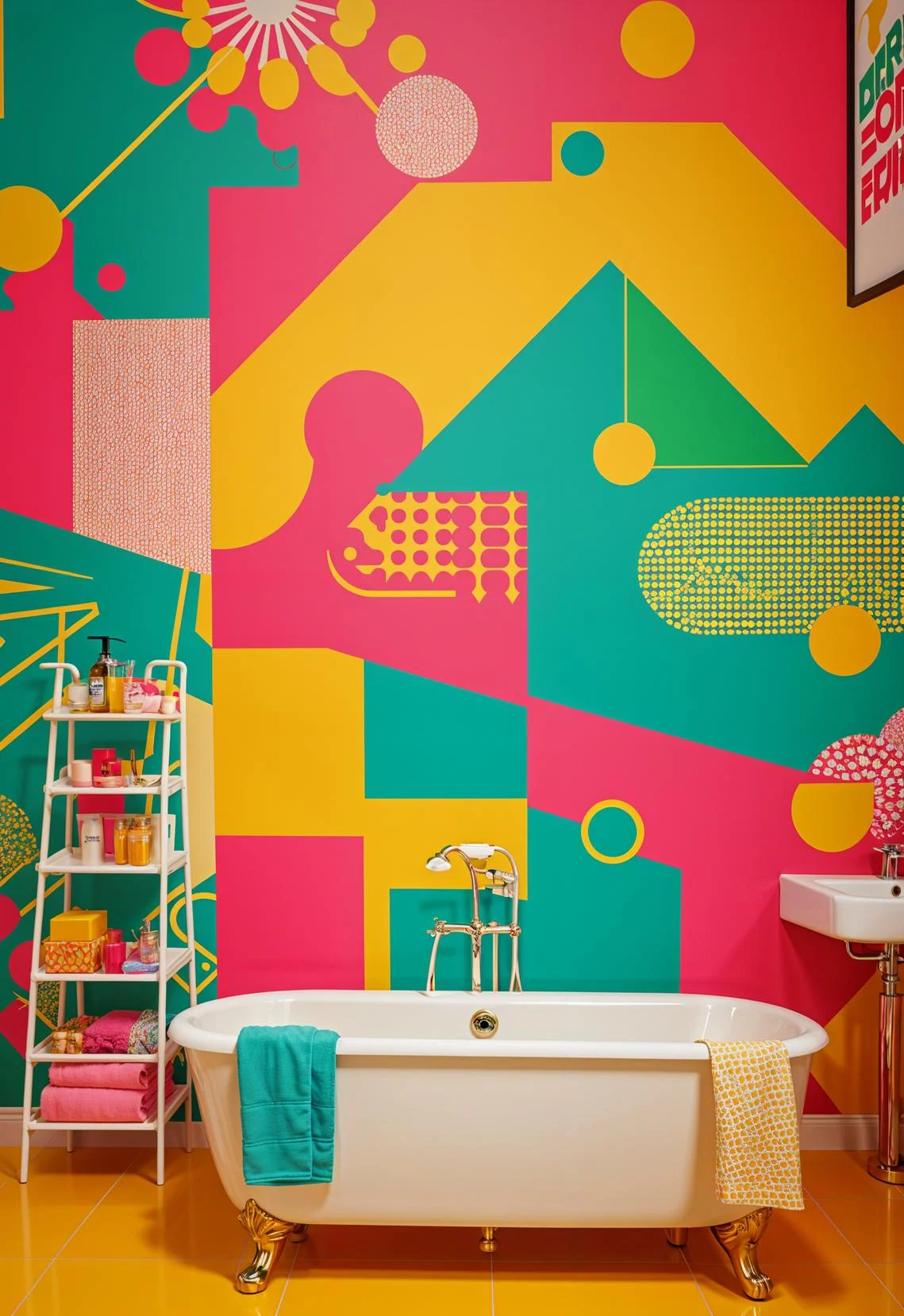 15 Stunning Bathroom Wallpaper Trends to Try Now 38 11. Pop Art Powder Room Glam-0