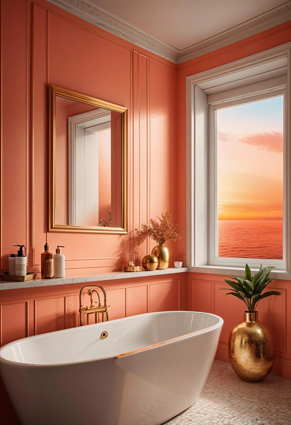 1. Radiant Bathroom Sunset Coral Palette-2