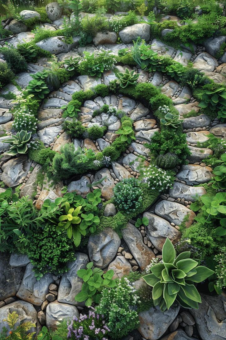 11. Rock Spiral Herb Garden Oasis-1