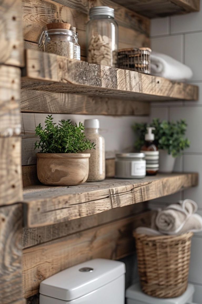 15 Genius & Gorgeous Bathroom Shelf Ideas You Must See - Lovely Harbor
