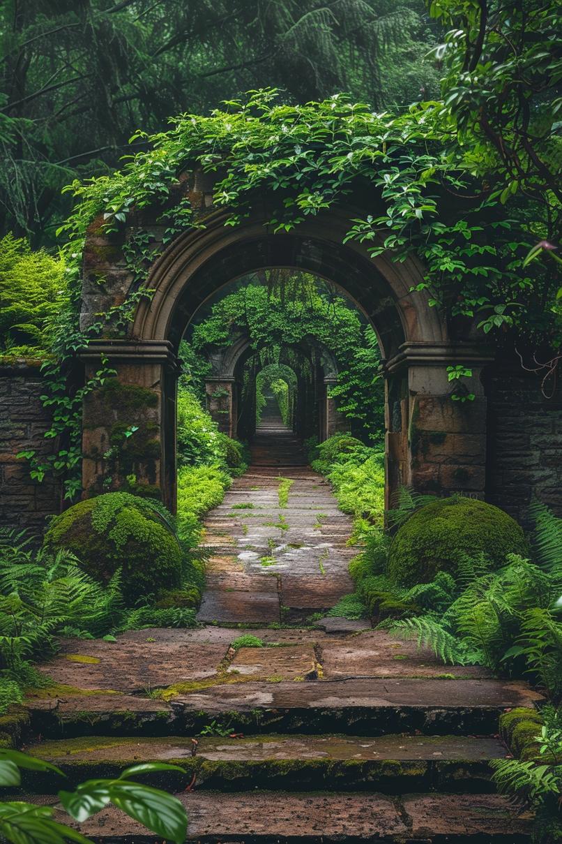 1. Sacred Stone Archway Amidst Greenery-0