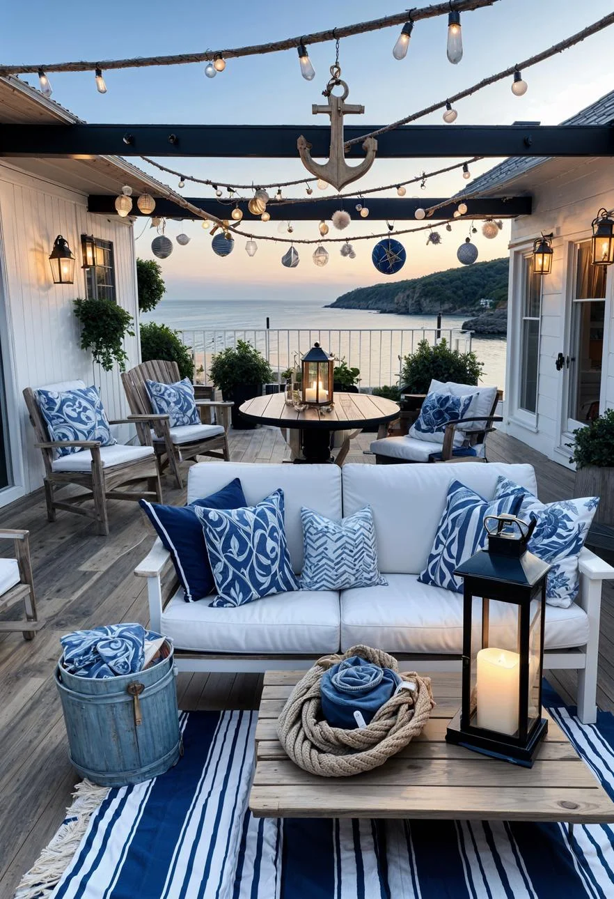 31 Gorgeous Outdoor Patio Ideas to Try Now (With Real Costs & Climate Notes) 38 8. Seaside Charm: Rope and Driftwood-1