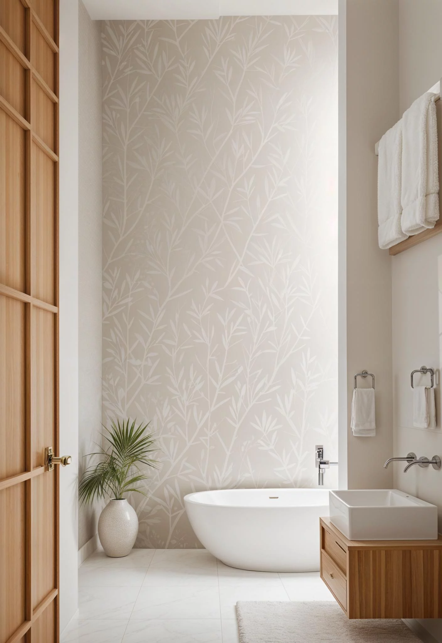 15 Stunning Bathroom Wallpaper Trends to Try Now 40 12. Serenity Stones Bathroom Wallpaper-0