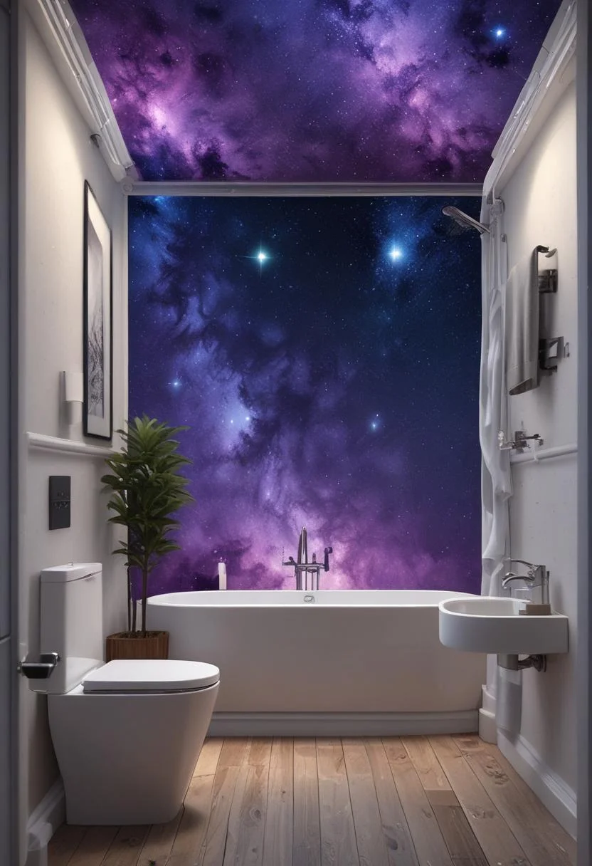15 Stunning Bathroom Wallpaper Trends to Try Now 42 13. Starry Bathroom Wallpaper Inspiration-0
