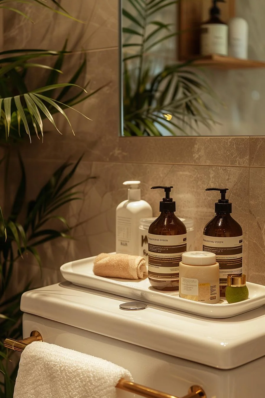 9. Toilet Tank Tray Storage Ideas-1