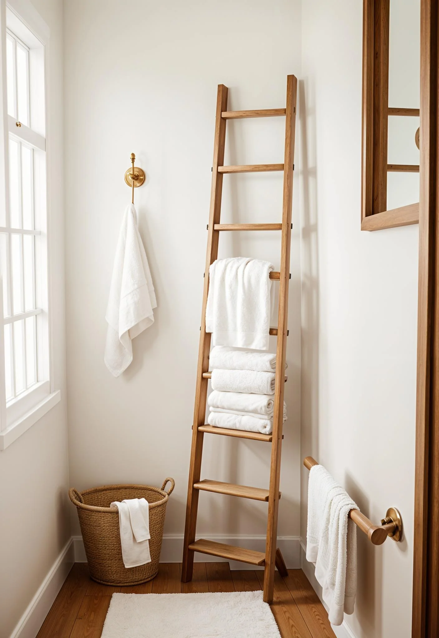 13. Towel Storage with Decorative Ladder-1