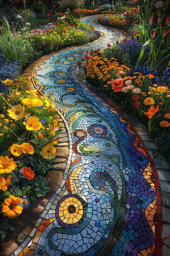 2. Vibrant Floral Mosaic Pathway-0