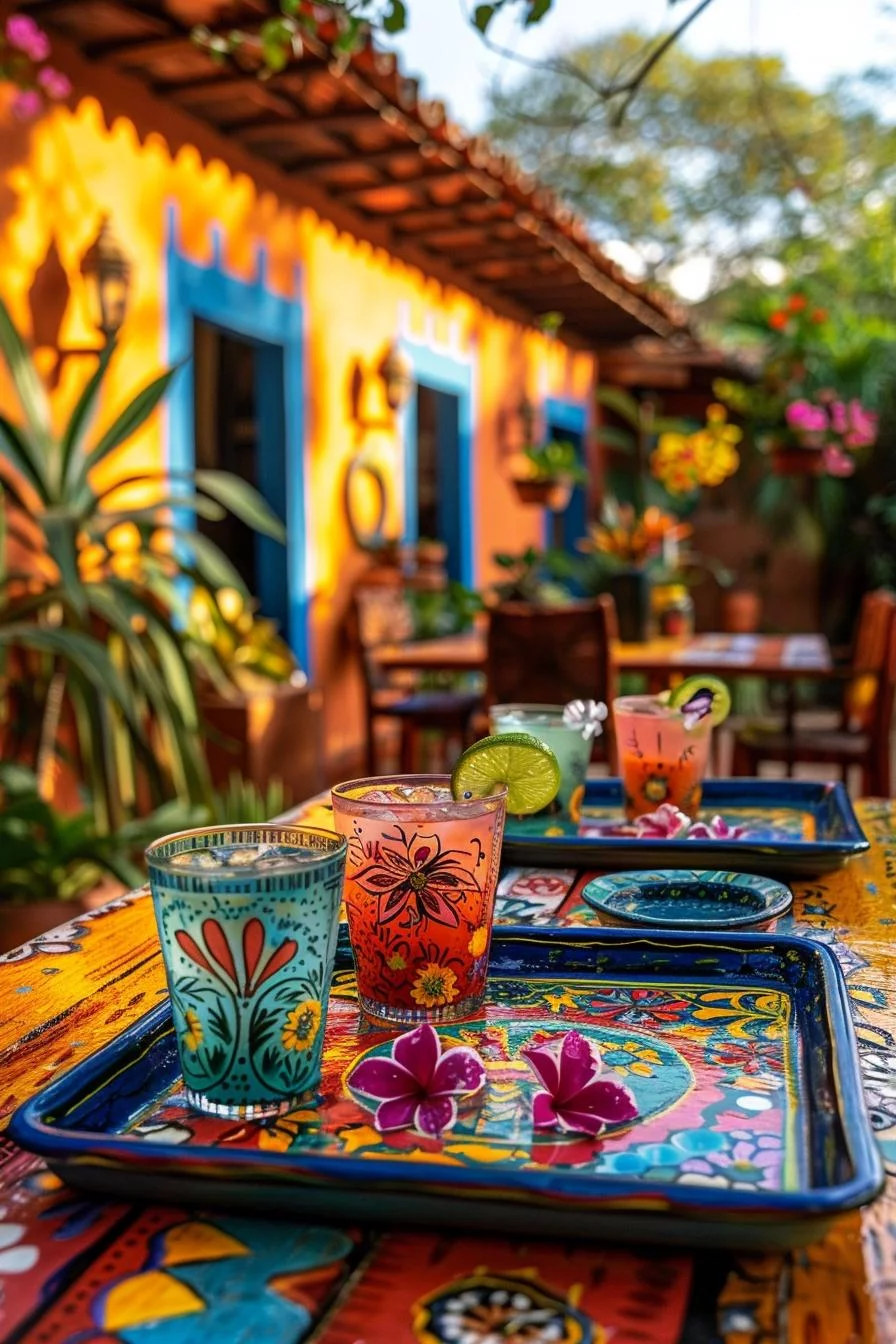 Mexican Patio Ideas: 15 Authentic Design Elements That Actually Belong Together 27 12. Vibrant Trays for Mexican Hospitality-0