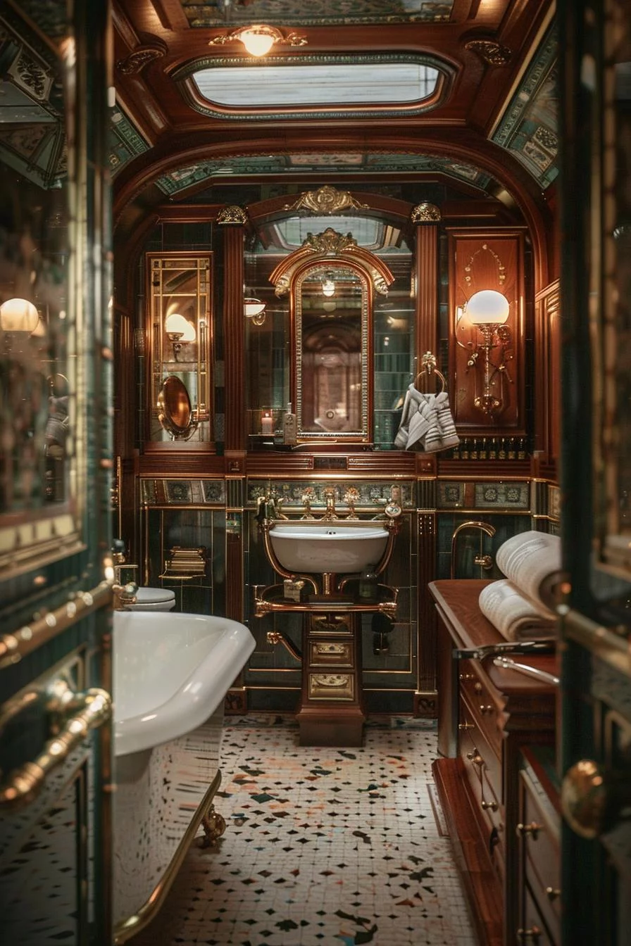 21. Vintage Train Carriage Bathroom Design-2