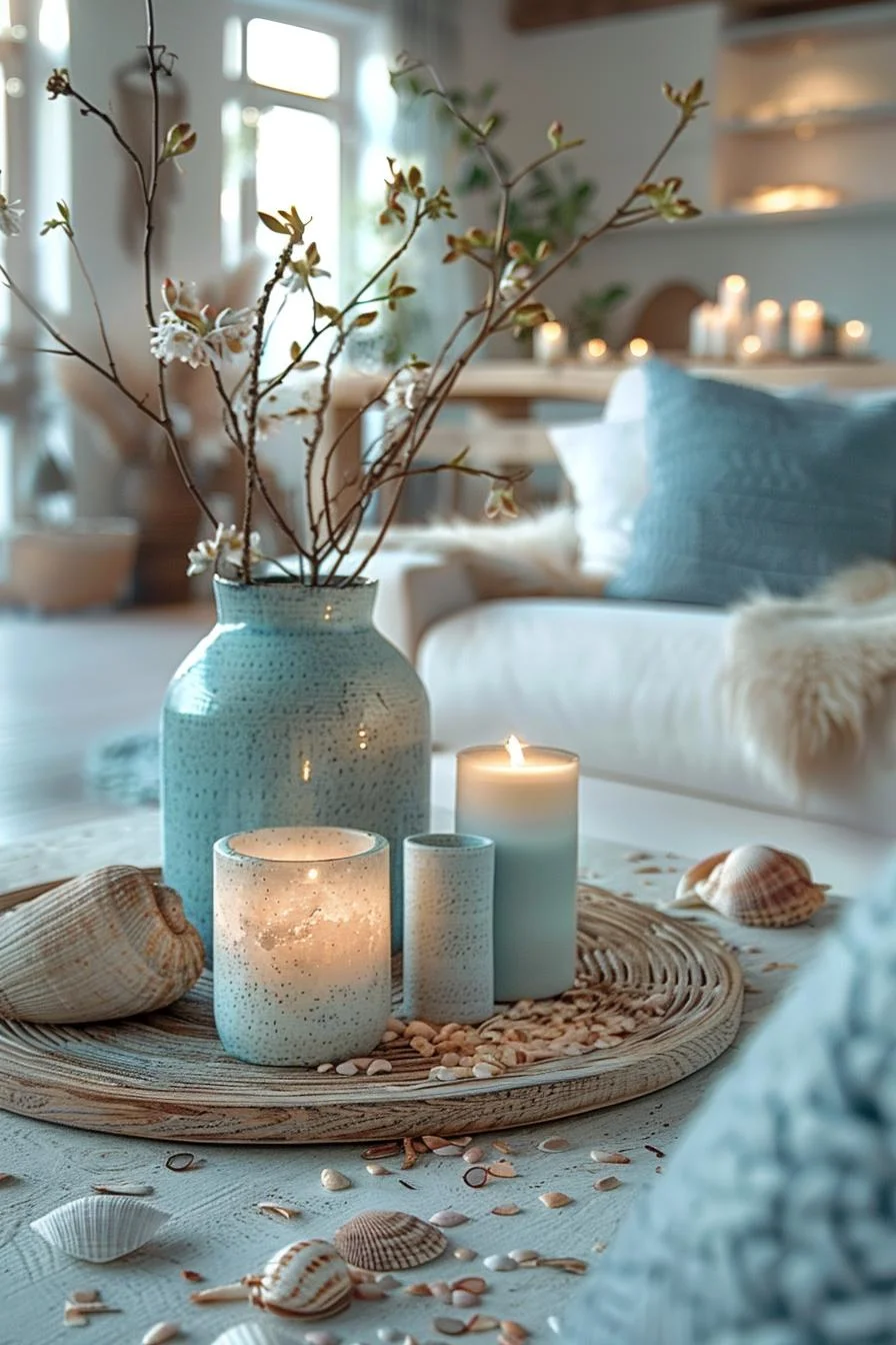 15 Stunning Boho Coastal Living Room Ideas for a Beachy Home 69 13. Beach Find Candle Holder Ideas-2