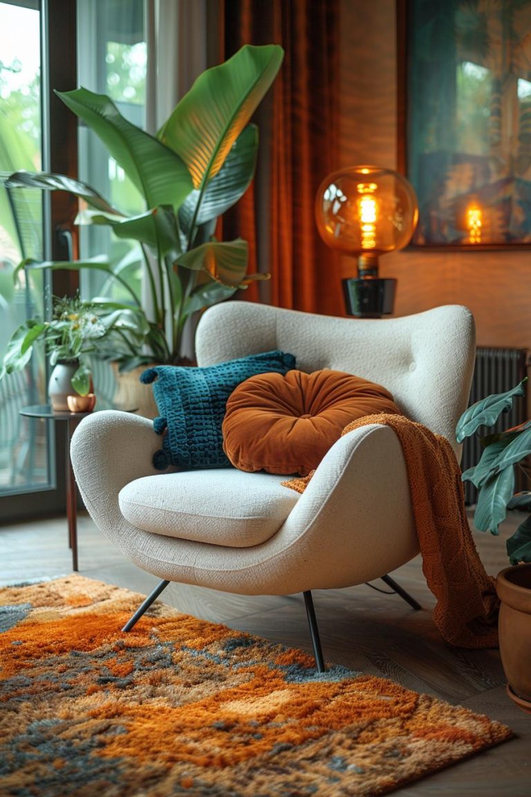 19 Gorgeous Boho Mid-Century Modern Living Room - Lovely Harbor