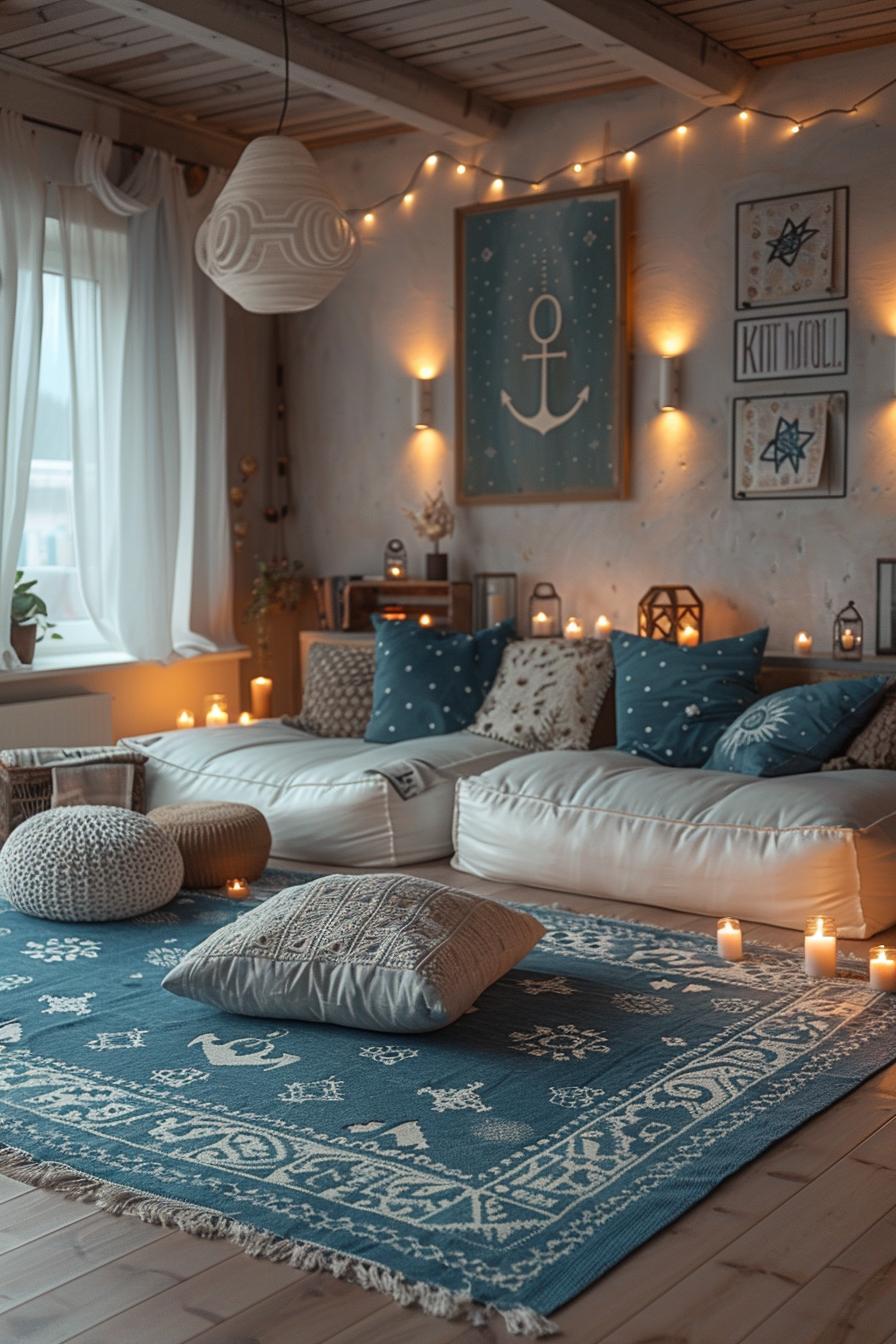 20. Casual Coastal Floor Cushions-1