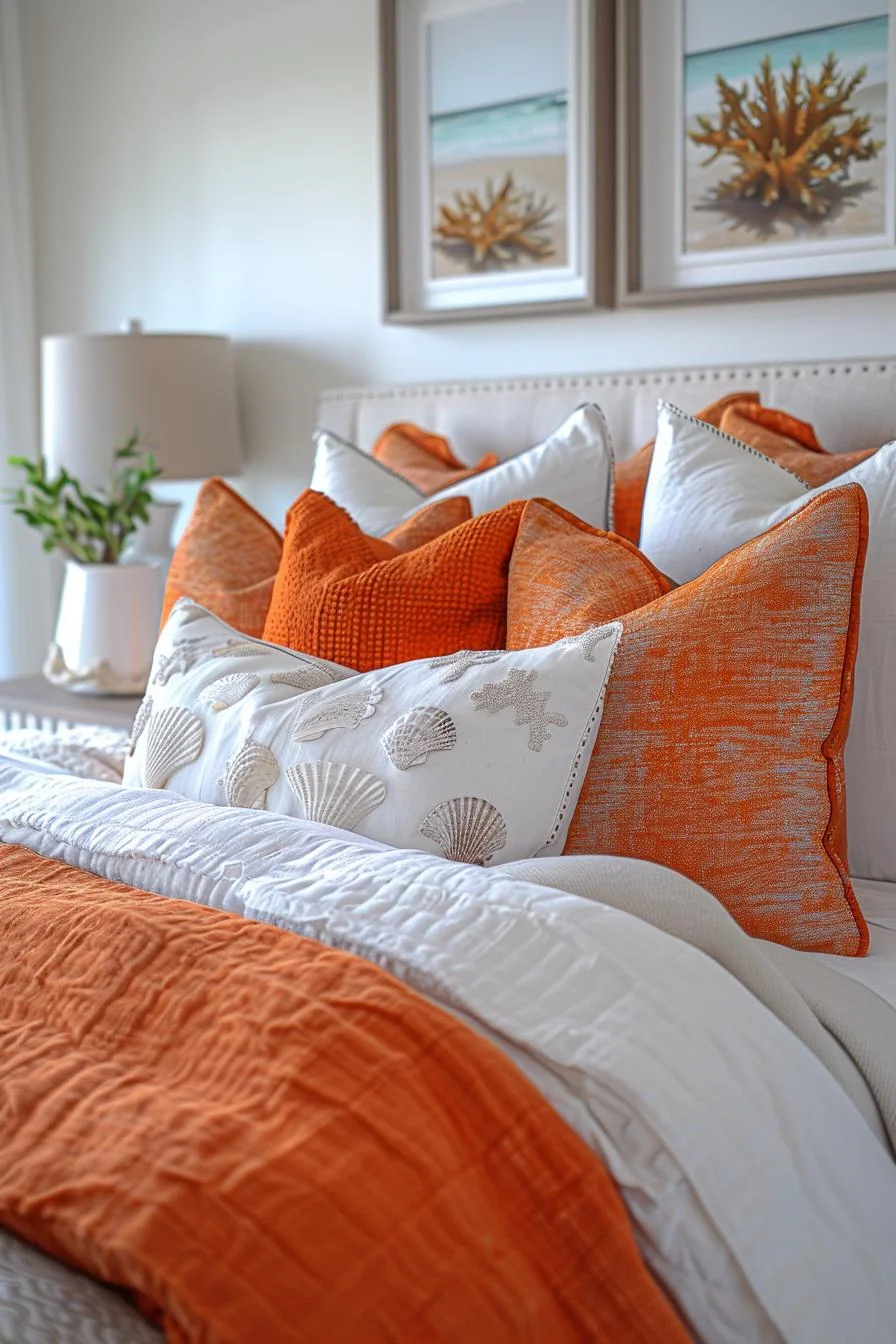 21 Modern Coastal Bedroom Ideas for a Relaxing Retreat 45 17. Chic Coastal Throw Pillow Ideas-2