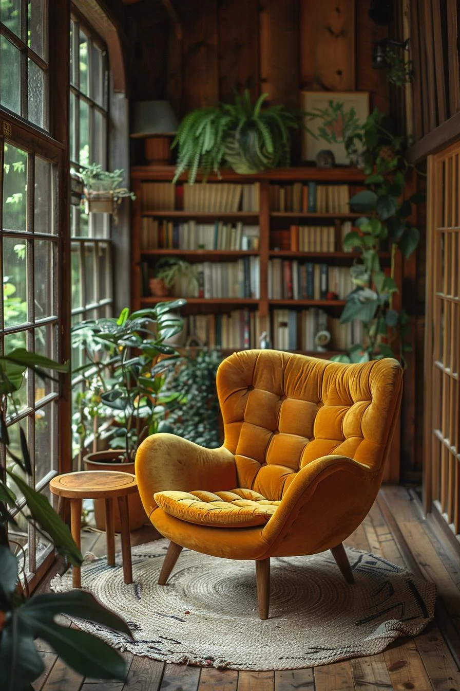 2. Chic Lounge Retreat: Velvet Armchair-2